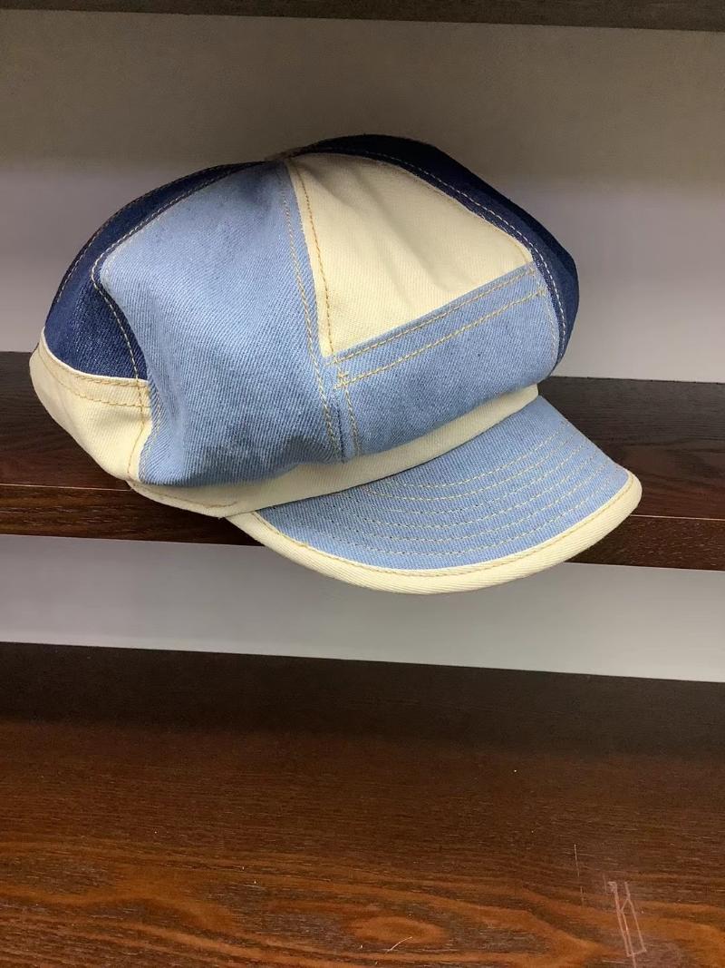 

2021 New Britain Splicing Grid Fashion Beggar Newsboy Cap Leisure Lady Octagonal Hat Men Women Visors Cap, Blue