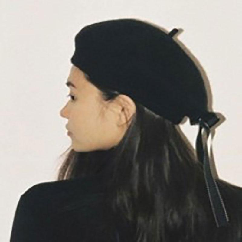 

2020 Fashion Beret Caps For Women Soft Bow Elegant French Artist Warm Wool Winter Beanie Hat Headwear