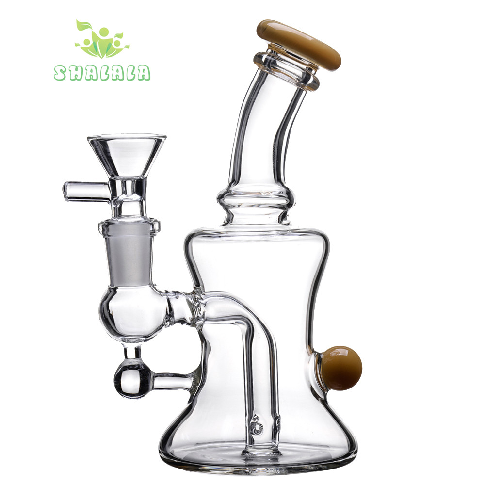 

6'' Glass Water Pipe Mini Heady Bong With Glass Bowl Oil Rigs Hookahs ash catcher percolator Smoking Tool 1124