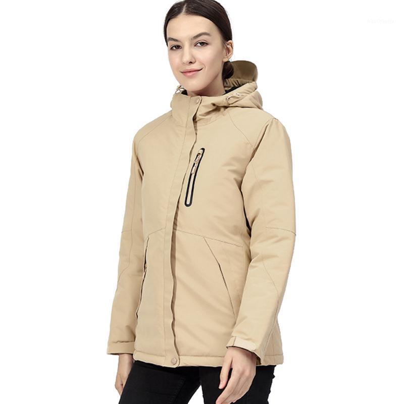 

Men Women Jacket Mountain Waterproof Ski Jacket USB Heating Windproof Winter Warm for Camping Hiking Skiing1, Pink