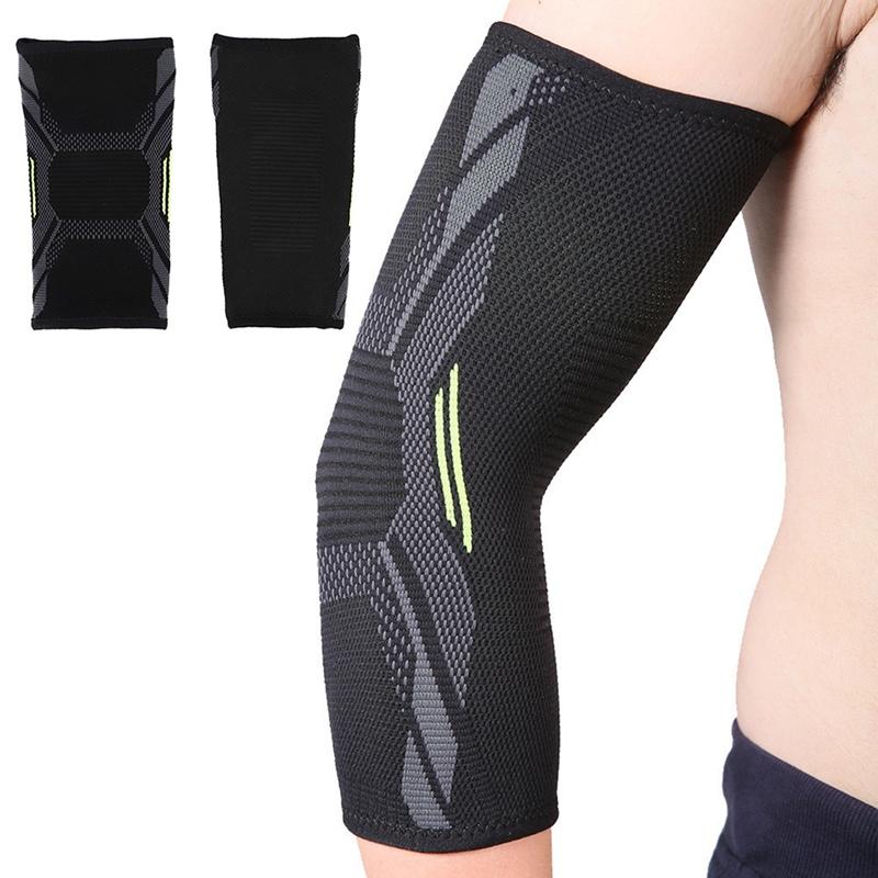 

1 pc Nylon Gym Sport Basketball Elbow Shooting Anti-collision Arm Sleeve Warmer Breathable Elbow Pad Support Safety Protector, Black