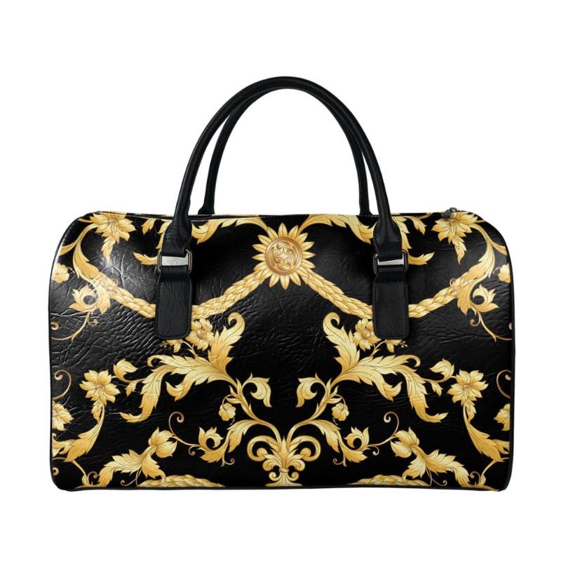 

Noisydesigns Luxury Women's Bag Travel PU Zipper Male Tote Bolso Unisex Crossbody European Floral Pattern Wholesale Dropshipping, Black