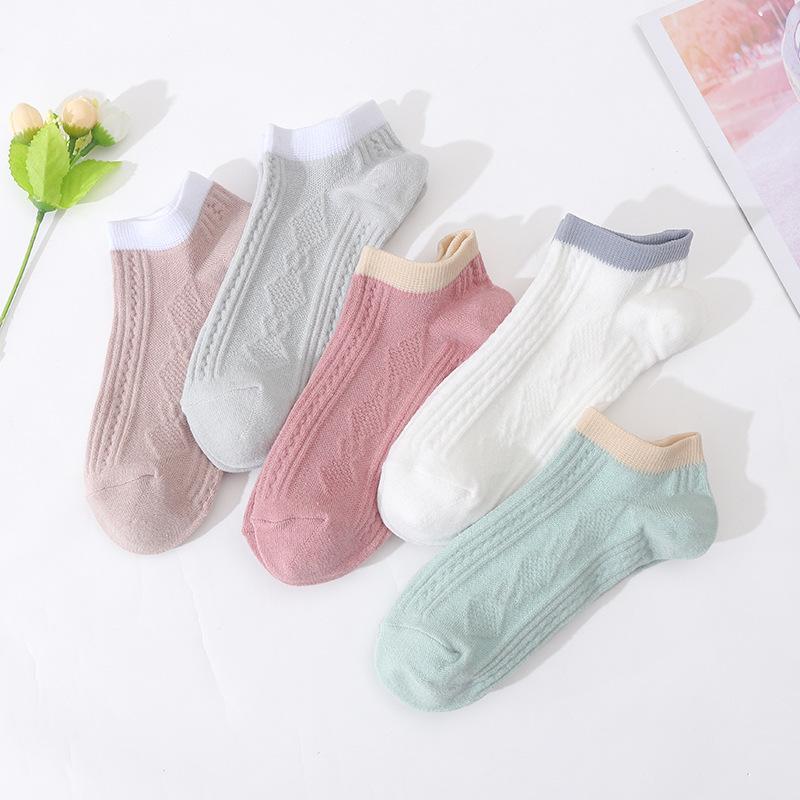 

High Quality New 5Pairs/lot Women's Boat Socks Cotton Summer Comfortable Breathable lovely Ladies Socks, Gray