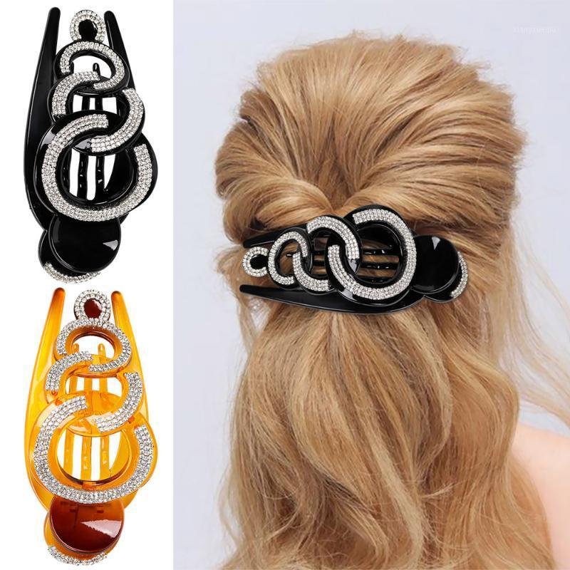 

Hair Clips & Barrettes 1PC Fashion Rhinestone Clip Styling Clamp Women Elegant Shiny Crystal Hairpin Claw Headwear Luxury Sparkly Jewelry, Golden;silver