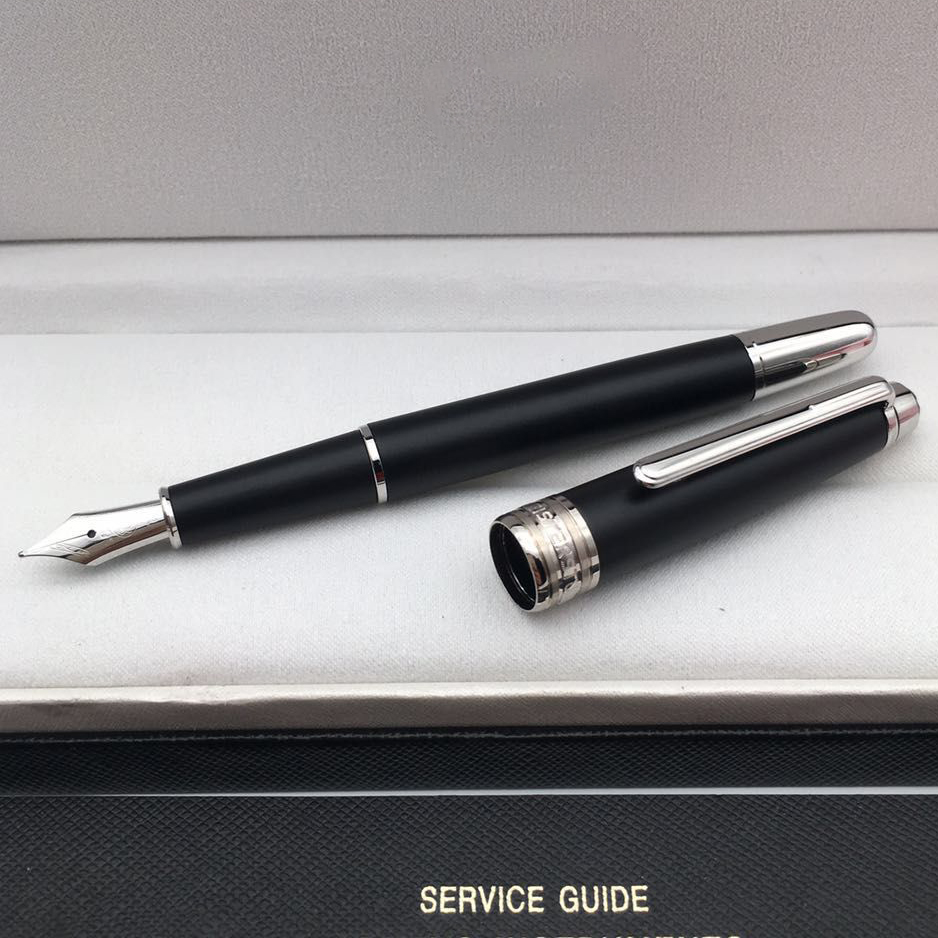 

Wholesale price 163 matte black metal Roller ball pen / Fountain pen office stationery luxury 4810 Writing ball pens Gift, As picture show