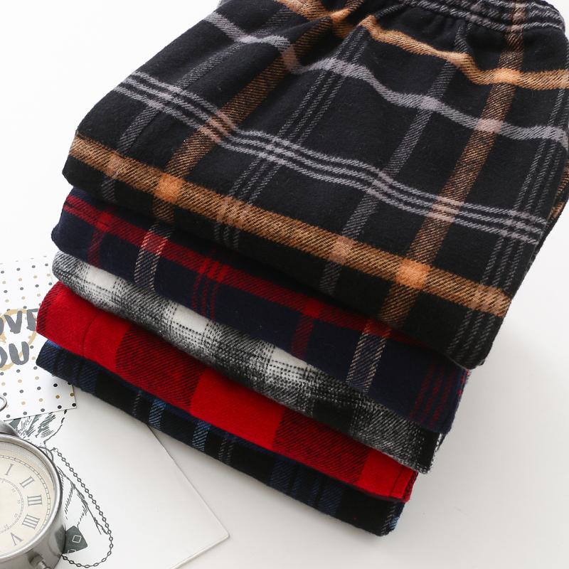 

2020 New Autumn and Winter Men' Plaid Pajamas Thickened Warmth Cotton Brushed Pajamas Plus Size Flannel Home Pants Pajama Pants