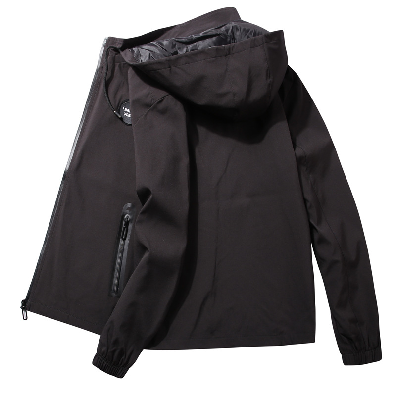 

2021 Men's Zipper Jackets Polyester Coat Thin Casual Man Jacket Men Hoodies Jacket Top For Male, Gray