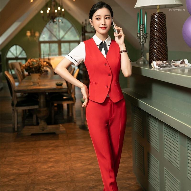 

Formal Women Business Suits with Pant and Tops Sets Vest & Waistcoat Ladies Office Uniform Designs Styles Black1, Navy blue