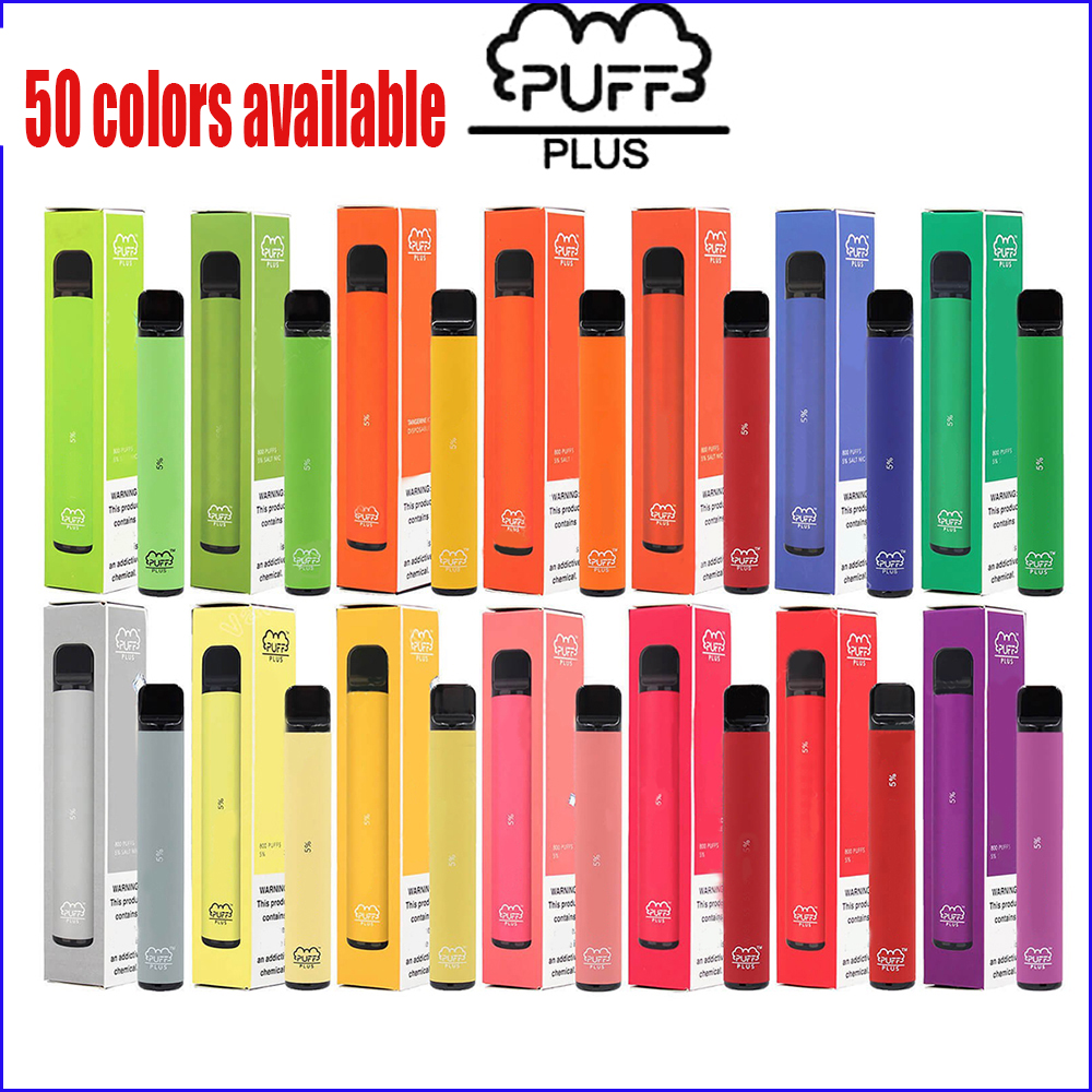 

Top Puff Bar Plus Disposable Vape Pen New Upgrated Pre-filled Disposable Device 800 Puffs with top battery 52 Colors puff plus double VAPORS