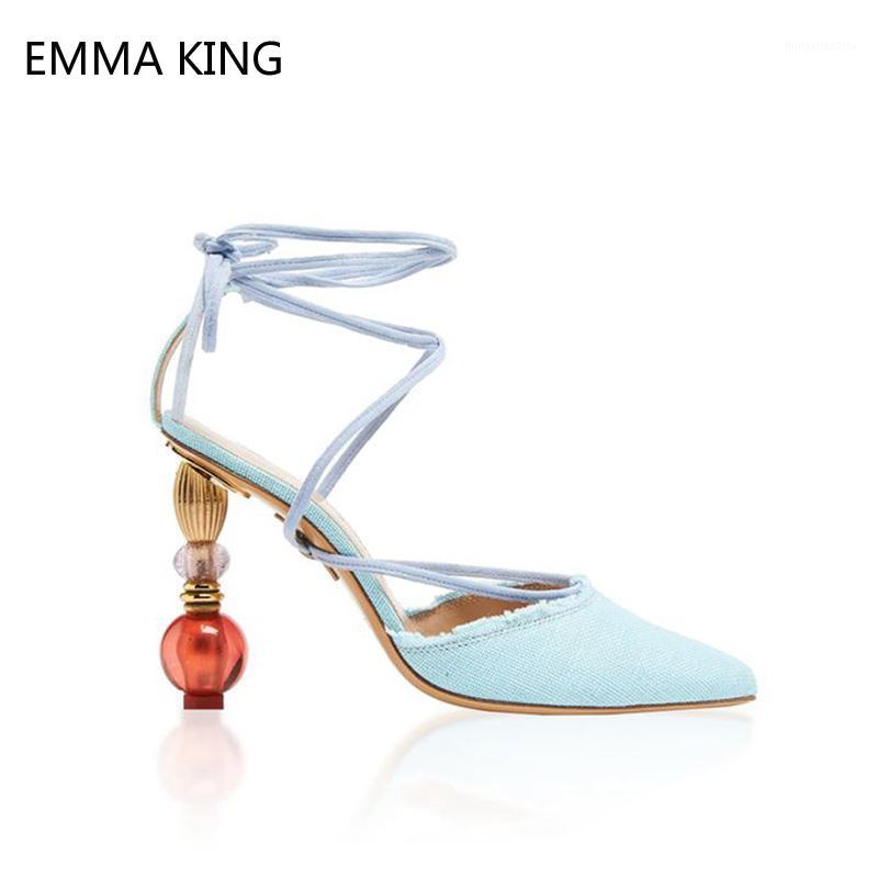 

Fashion Runway Strange Heels Sexy Lace-up Women Pumps Pointed Toe Sexy Ankle Straps Dress Party Shoes Ladies Sandals1, Khaki