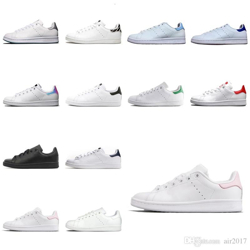 

2021 Boots Men Classics Stan Smith Women Flat Sneakers Green White Navy Blue Rainbow Fashion Mens Trainer Outdoor Sport Shoes Size us5-10 G1-X11, Black