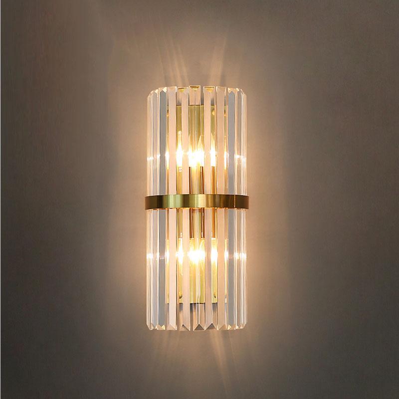 

Post Modern Luxury Wall Lamp Bedroom Beside Living Roomm Crystal Simple TV Background Wall Lights Corridor Crystal E14 Lighting