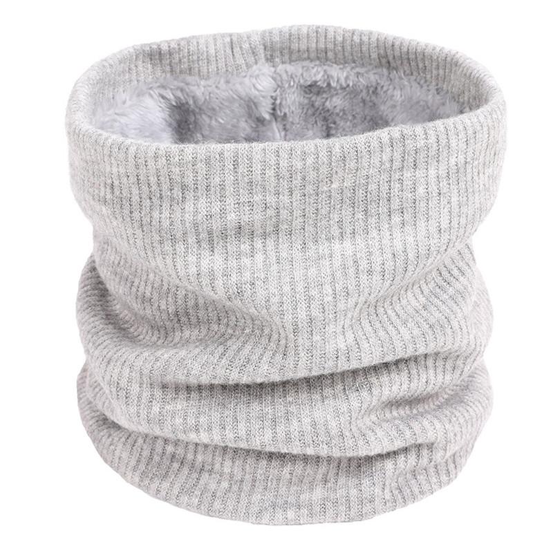 

2021 Winter Women Plus Velvet Ring Scarves Men Warm Knitted Thick Elastic Knit Mufflers Neck Warmer Boy Girl Plush Scarf Collar