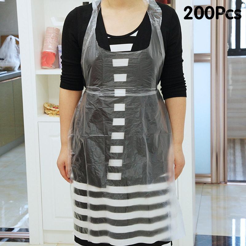 

Disposable Aprons 200 Pieces Aprons Disposable Apron Quality Hammered Transparent1