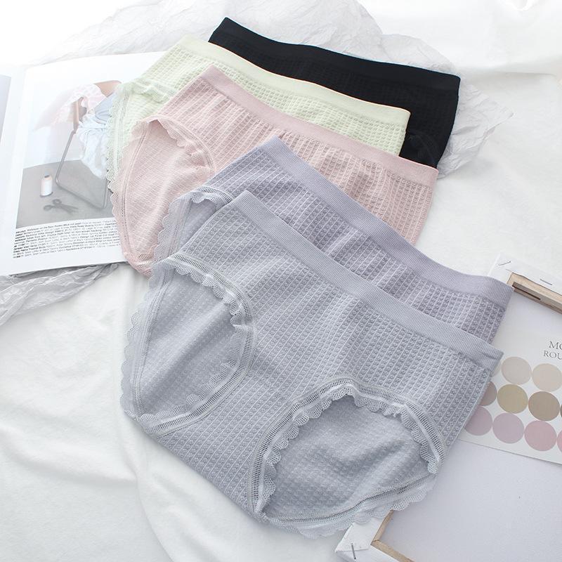 

Ladies New Simple Seamless Underpants Ladies Underwear Lace Edge High Elastic Pattern Small Boxer Underpants1, 01
