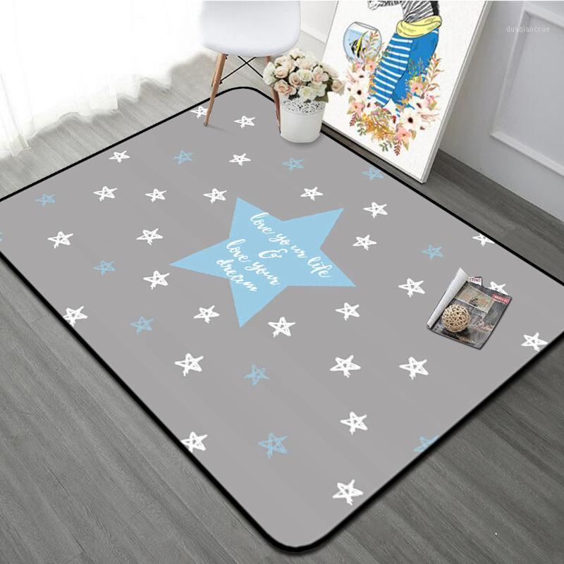

Nordic Ins Coral Fleece 3D Printed Star Carpet Large Size High Quality Starry Sky Kid's Room Rug Bedroom Living Room Mat Tappeto1, A1