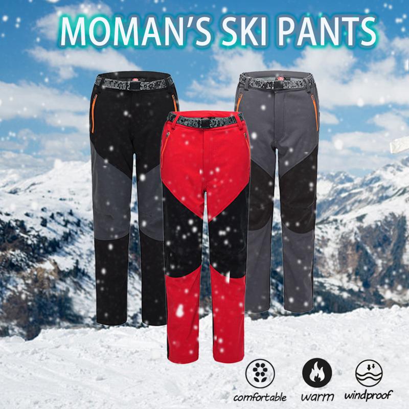 

Men's Pants JAYCOSIN Autumn And Winter Fleece Thickened Soft Shell Ski Men Color-blocking Outdoor Waterproof Assault, Black