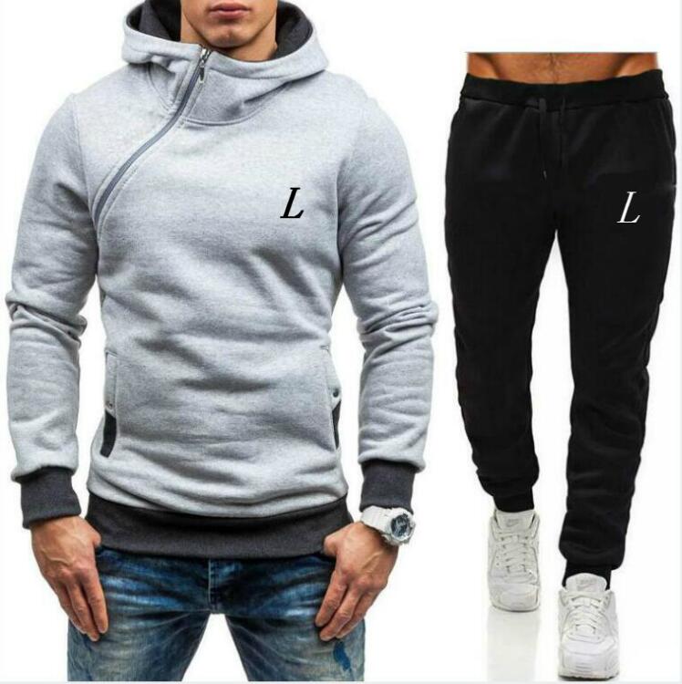 

Mens Tracksuits Letter Print fleece Sweatsuits fashion Hommes Jogger Fit Suits Pollover Hooded Hoodies casual Long Pants Outfits sweat suits, Color 3