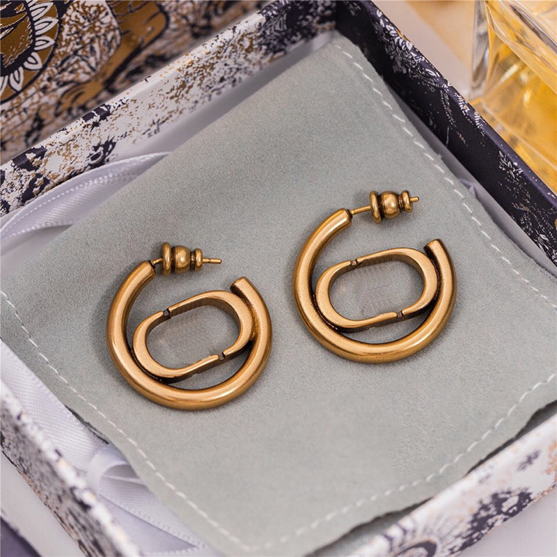 

Hoop Earrings Designer Earring For Women Jewelry Luxury Stud Fashion Big Circle Gold Earring Letter D Studs Womens Rings Hoops 2203029WU