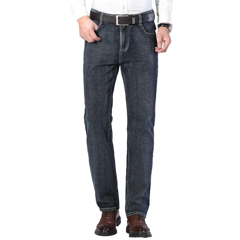 

2021 Spring Men's Stretch Grey Jeans Fashion Simple Casual Business Pant Slim Fit Straight Leg Medium Washed Denim Trousers,1896, Smoky gray