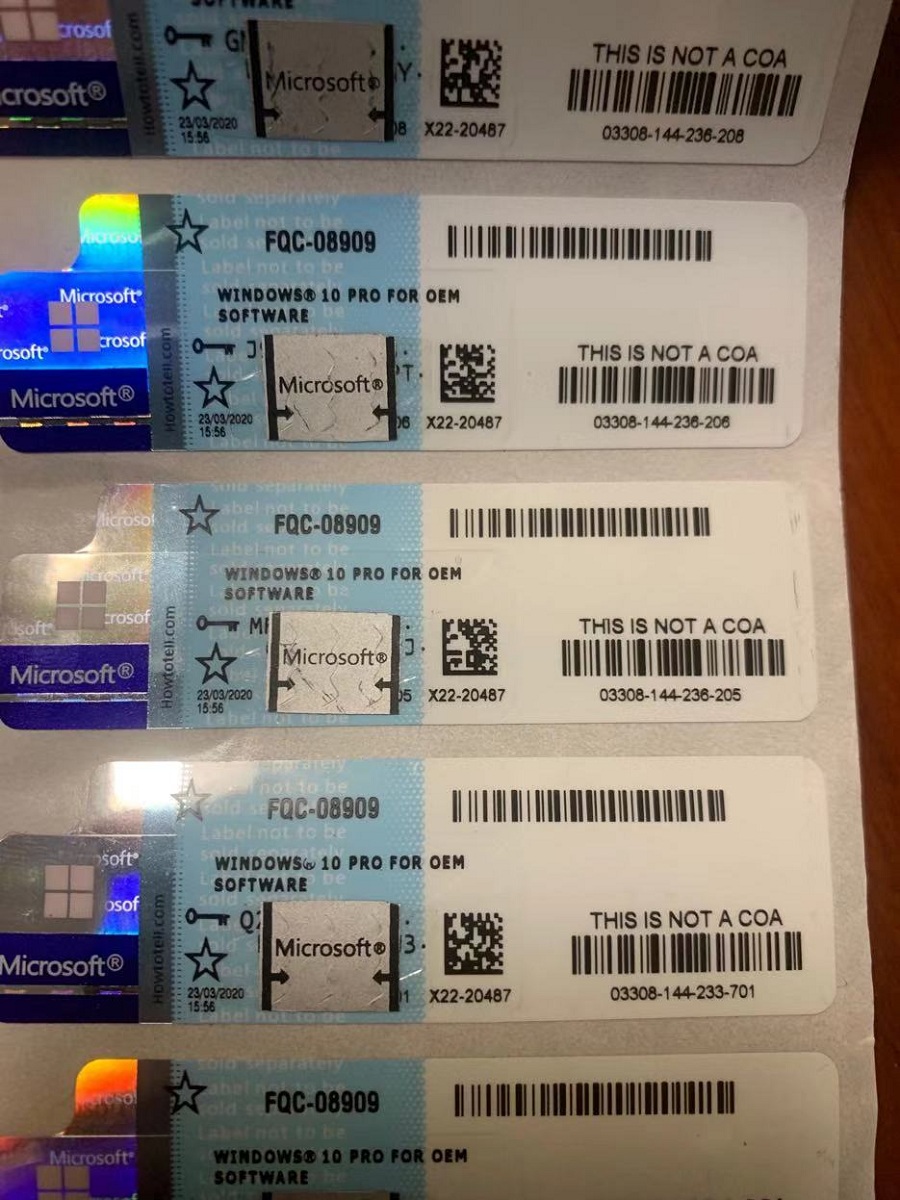 

100% online software win10 pro OEM sticker X22