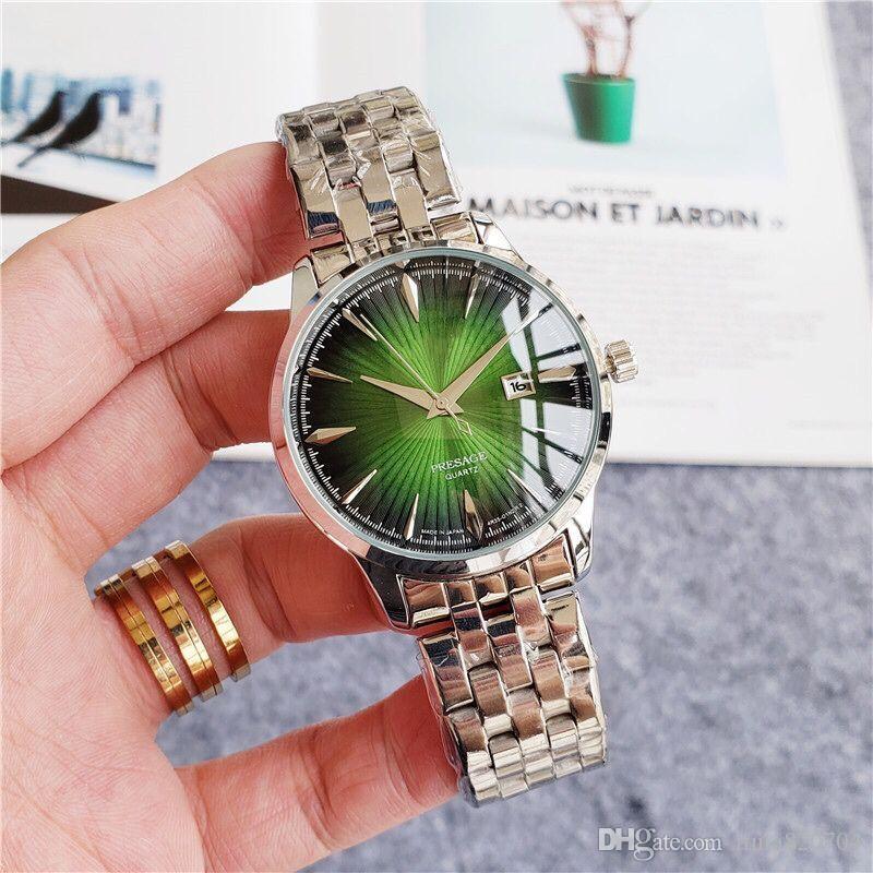 

2020 Mens Watch Quartz Stopwatch watch Watch Top relogies for men relojes Best Gift., Slivery;brown