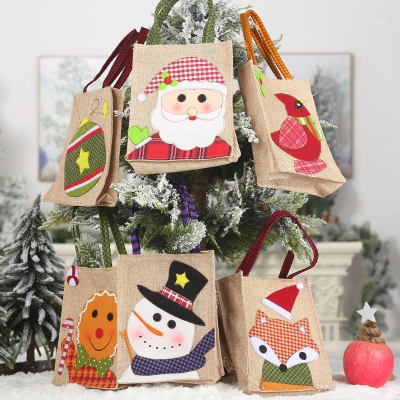 

Patch Embroidered Gift Bag Candy Bag Snowflake Crisp Tote Christmas Decoration Family New Year 2021 Gift navida tote1