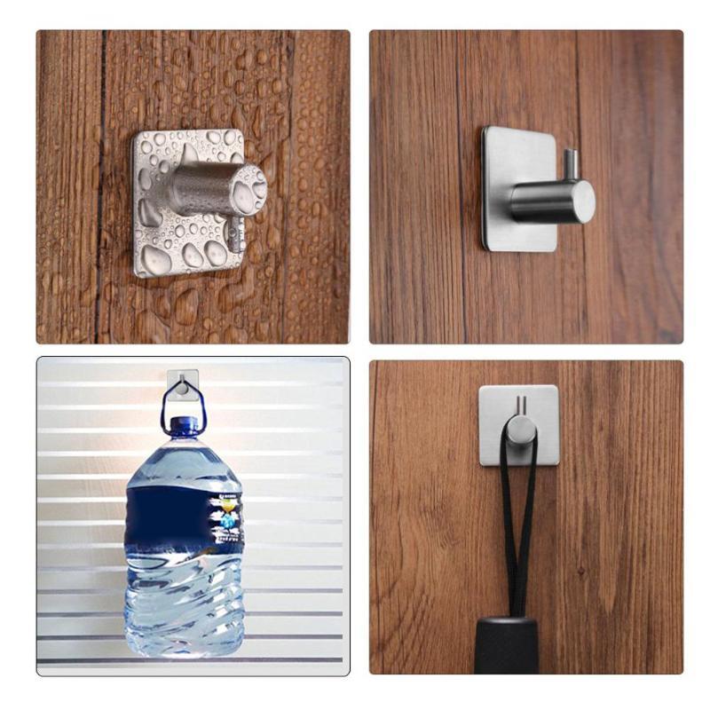 

2/4/6pcs Stainless Steel Towel Hook Wall Mounted Clothes Coat Hat Hook Bathroom Hardware Storage Rack Bathroom Accessories