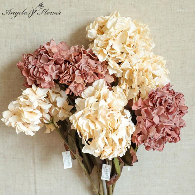 

INS Air-dried Flower Hydrangea Branch Artificial Flower DIY Wedding Arrangement Dried Home Decoration Fake Flowers1, Green