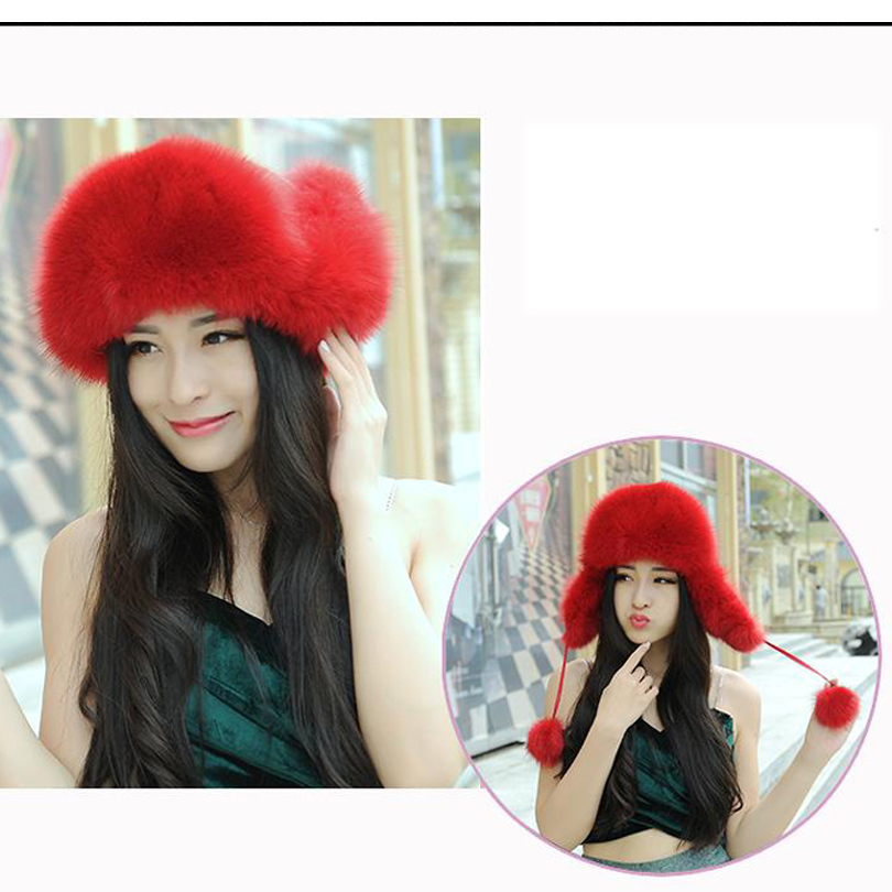 

Service the Free of Fox Fur Mufflers Suitable for Winter Woman's Warm Hat Wb7n, The picture