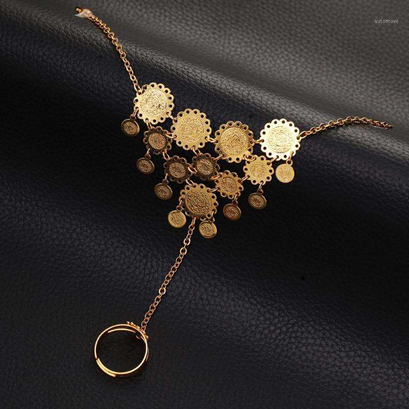 

Gold Color Coin Bracelet For Women Arab Chain Bracelet Middle Eastern Ancient Coins Jewelry1