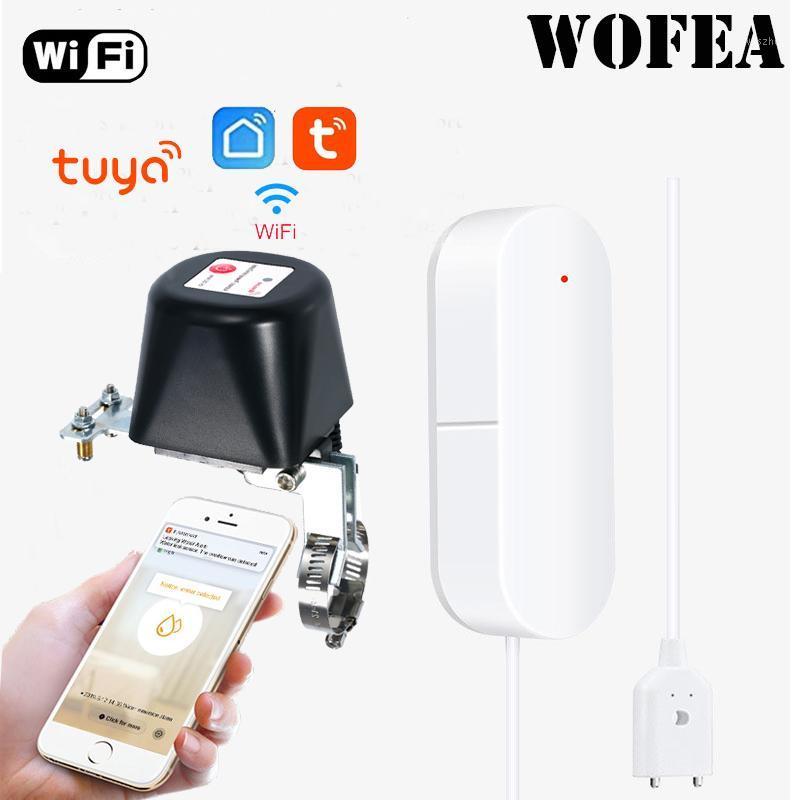 

Wofea WIFI water sensor with auto shut valve smart siren automation Compatible with Alexa1