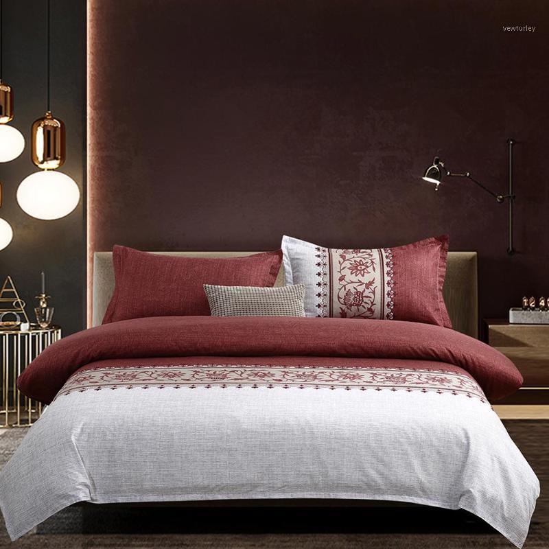

Queen King New Simple Home comforter bedding set bed set duvet covers Bedclothes Quilt Cover + Pillow case + bed linen1, Pale mauve