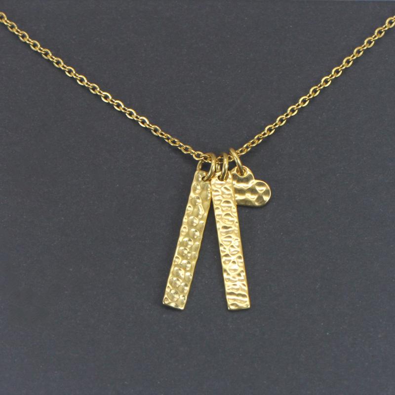 

Women stainless steel Hammered disc necklace Retro beating gold Pendant necklace long chain heart choker initial fashion jewelry