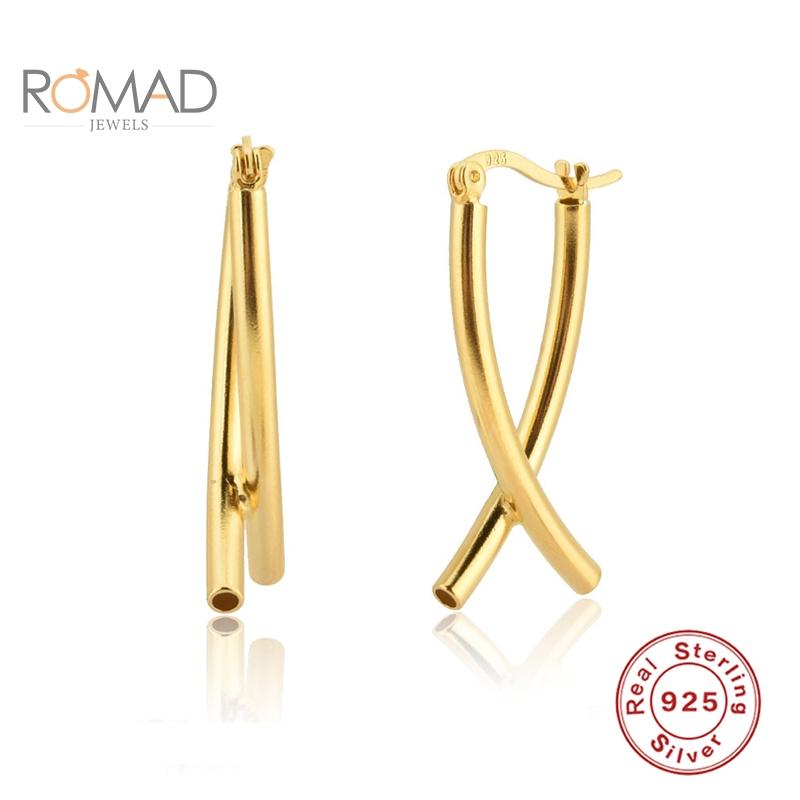 

Stud ROMAD INS 925 Sterling Silver Irregular Earrings For Women Piercing Trendy Jewelry Fashion Korean Set 2021 Brincos