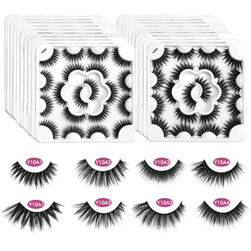 

Wholesale 3D Mink Eyelashes Natural Long Thick Eyelashes HandMade Full Strip Lashes Volume Soft 5D Mink Lashes False