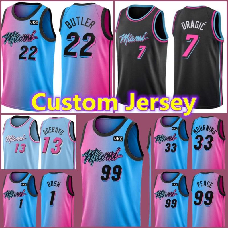 

Miami Heats Custom Jimmy 22 Butler Tyler 14 Herro Dwyane 3 Wade Kelly 9 Olynyk Derrick 5 Jones Jr. Udonis 40 Haslem Basketball Men, Black;red
