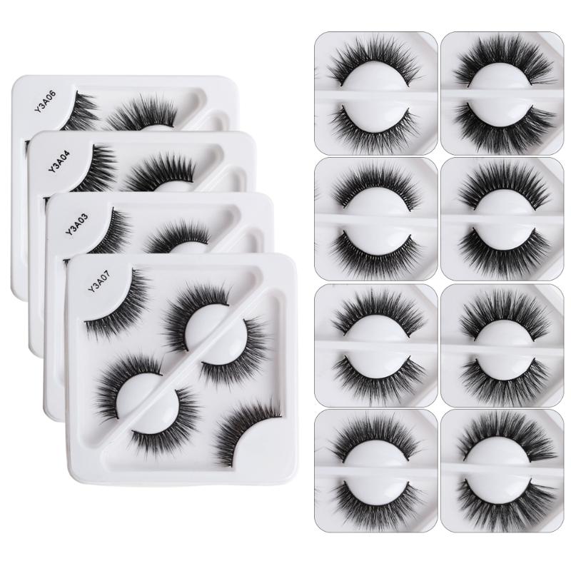 

MAGEFY 3 Pairs Mink Eyelashes Natural False Eyelashes 3D Mink Lashes Makeup Soft Fake Eyelash Extension Hand Made Eye Lashes