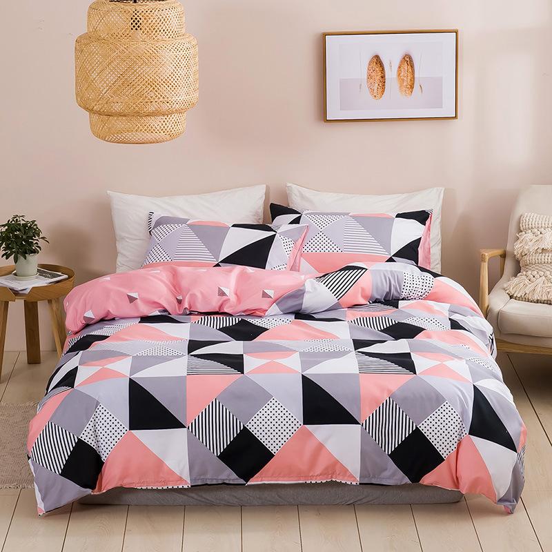 

2020 Hotsale Bed Cover Set Bedding Sets Multicolor Variety Of Sizes Soft Comfortable Simple Grid Geometric