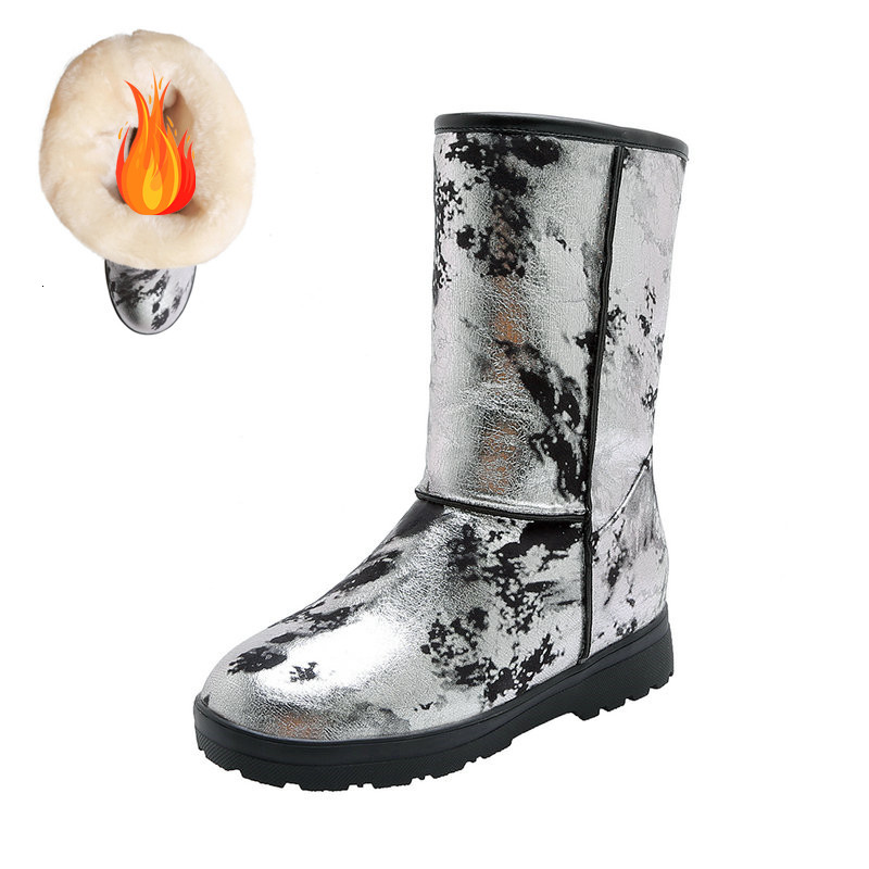 

2021 New Low Heels Snow for Women Shoes Woman Keep Warm Thick Fur Winter Fashion Boots Plus Size 34-43 7akx, Blue