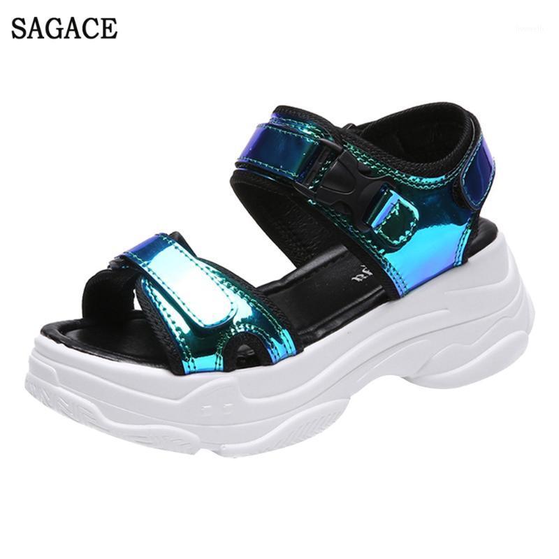 

SAGACE New Women Sport Open Toe Wedge Sandals Hollow Outdoor Cool platform Sexy High Quality Outsid Ladies Shoes 20201, Bu