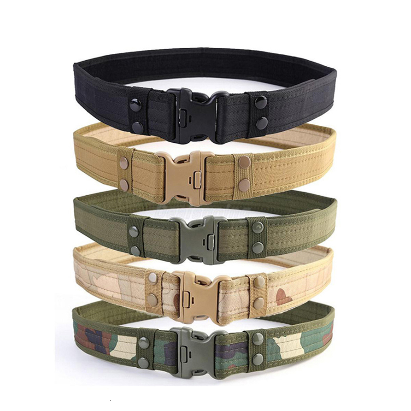 

2021 New Tactical Belt Unisex Durable Canvas Material Hunting Outdoor Utility Waistband Combat Duty Tt1f, Black