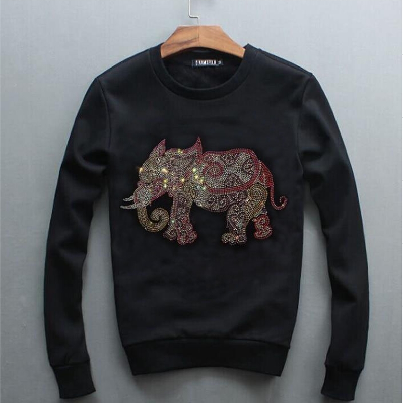 

2021 New Yong Man Popular Hot Drill Hoodie Men Cotton Hoodies Male Sweatshirt Diamond Stone Drop Shipping Style Mx1i, As picture shown