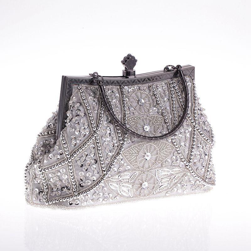 

Beading Evening Fashion Women Bags Shiny Sequined Bride Wedding Party Totes Bag Shoulder Bags Beads Embroidery Handmade Handbag