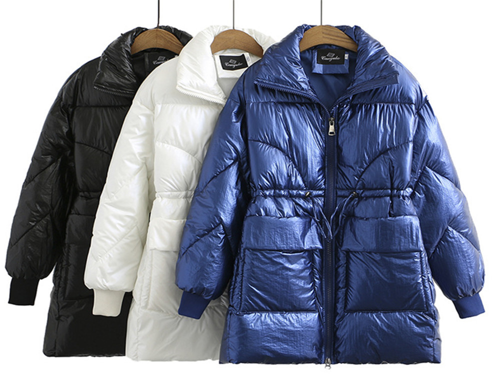

2021 New Women's winter coats and medium-thick cotton clothing bright Korean version plus all-match fashion size, AGAS, Black
