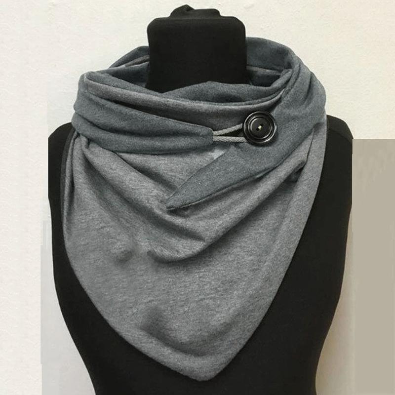 

40#Women Scarves Winter Warm Wraps Fashion Women Scarf Solid Dot Printing Button Soft Wrap Casual Warm Scarf Shawls Scarves