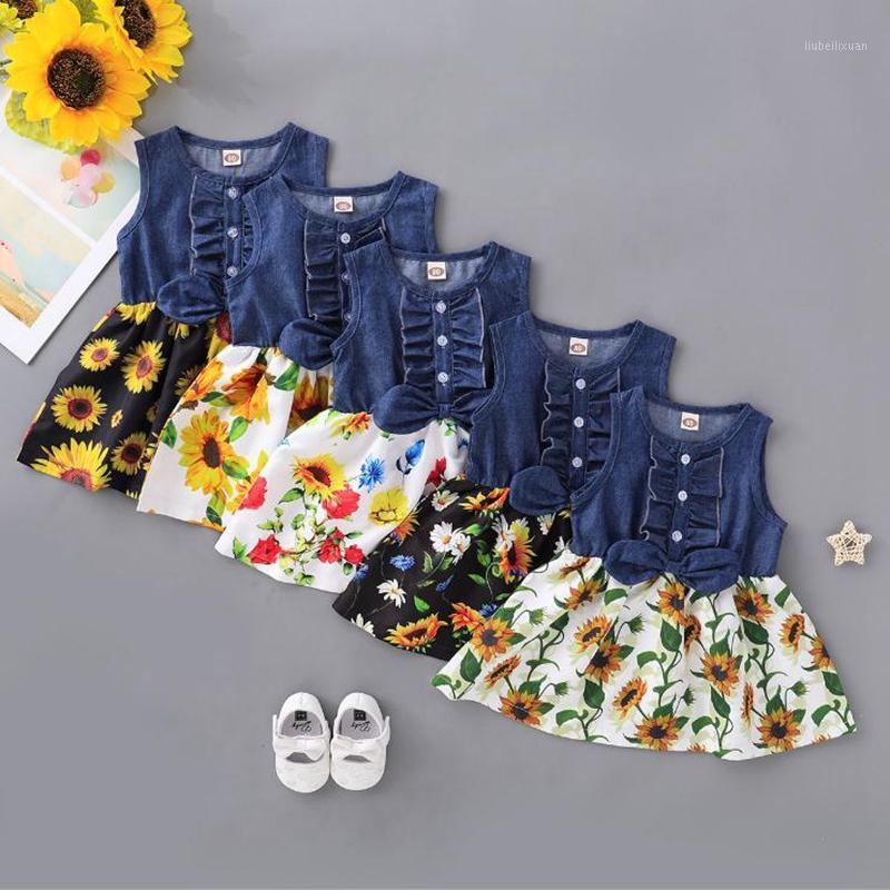 

2020 new sleeveless denim dress girl's wear1, Picture color