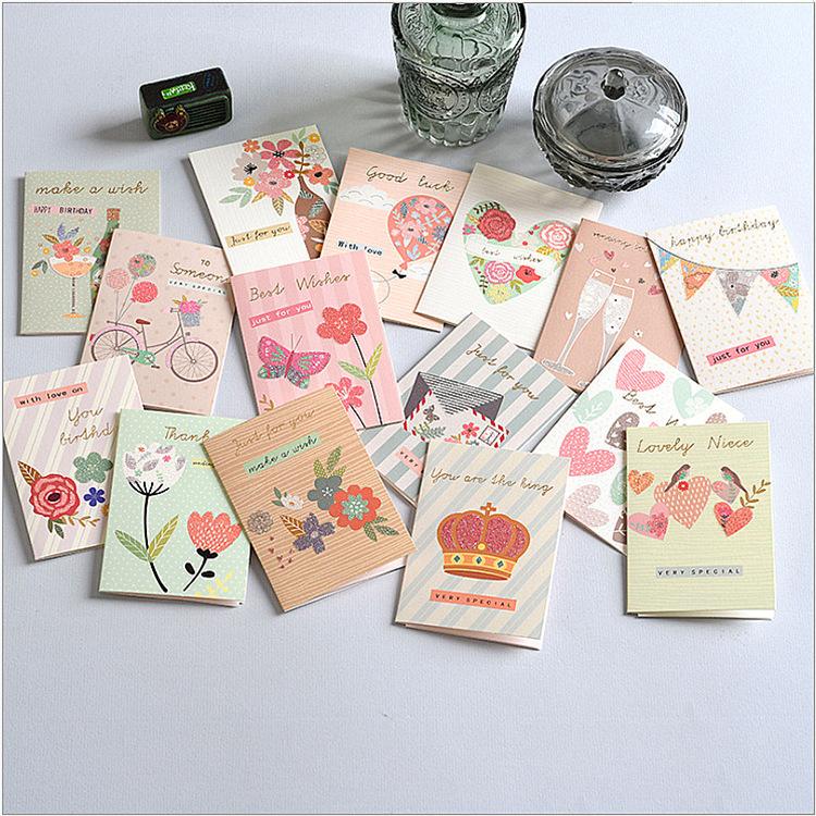 

10pcs/set Mini Small Greeting Card with Envelopes Message Best Wishes Blank Thank You Gift Cards