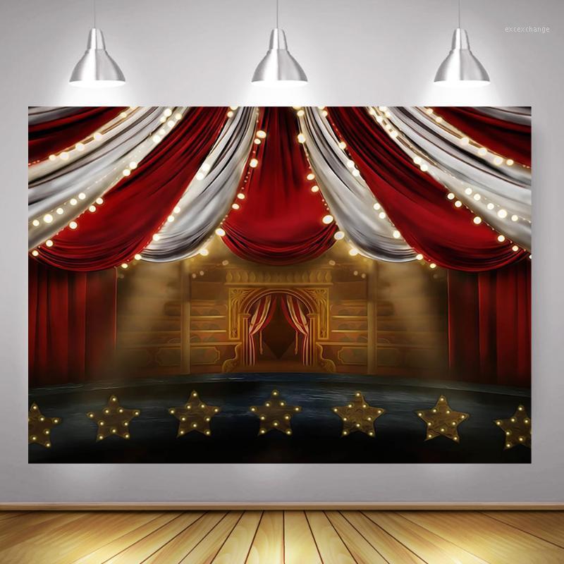 

Background Material Circus Themed Party Selfie Pograhy Backdrop Decoration Stage Curtain Birthday Cake Table Born Baby Po1