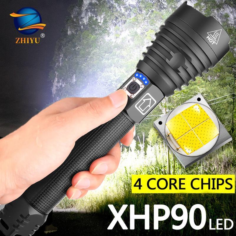 

ZHIYU XHP90 Powerful XHP50 USB Rechargeable LED Torch Use Large Capacity 26650 Battery Waterproof Camping Lights1
